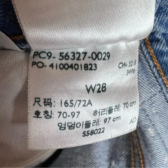 Levi’s Premium Denim Big E 501® High Rise Women’s Shorts In Dottie Blues Size 28 - Picture 14 of 14